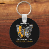 Vlinder Geloof Hoop Liefde RSD CRPS Awareness Gift Sleutelhanger (Voorkant)