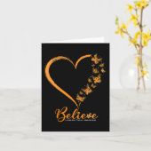 Vlinder Gelooft Leukemie Bewustzijn Oranje Lint Kaart (Gele Bloem)