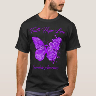 Vlinder Geloven Hoop Liefde Overdosis Bewustzijn L T-shirt