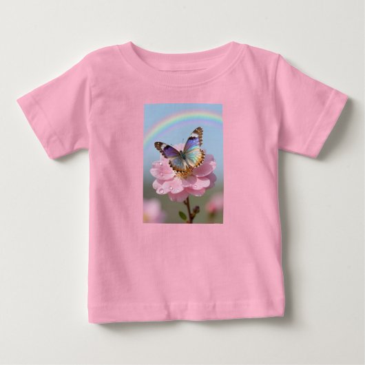 Vlinder Geluk Roze Shirt (Voorkant)