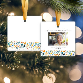 Vlinder gepersonaliseerd vierkant Ornament