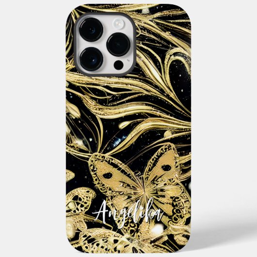 Vlinder gepersonaliseerde naam Case-Mate iPhone case (Achterkant)