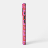 Vlinder Geruit Patroon in Roze en Rood iPhone 16 Hoesje (Linkerkant)