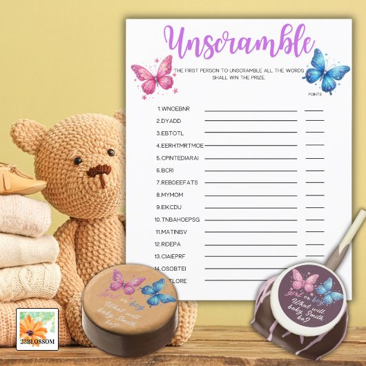 vlinder Geslacht Onthullen Party Baby Unscramble