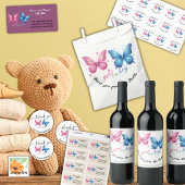 vlinder Geslacht Onthullen Party Uitnodiging Etiket