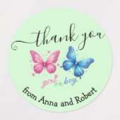 vlinder Geslacht Onthullen Party Uitnodiging Labels (Design 1)