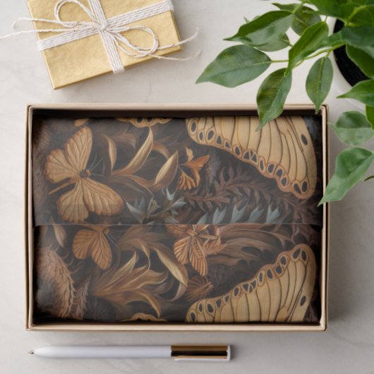 Vlinder gesneden houtkunst tissuepapier (Geschenk)