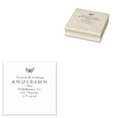  vlinder getrouwd paar retour adres rubberstempel (Gestempeld)