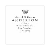 vlinder getrouwd paar retour adres rubberstempel (Afrduk)