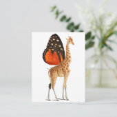 Vlinder gevleugelde giraffe briefkaart (Staand voorkant)