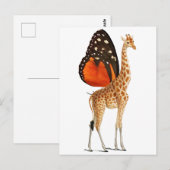 Vlinder gevleugelde giraffe briefkaart (Voorkant / Achterkant)