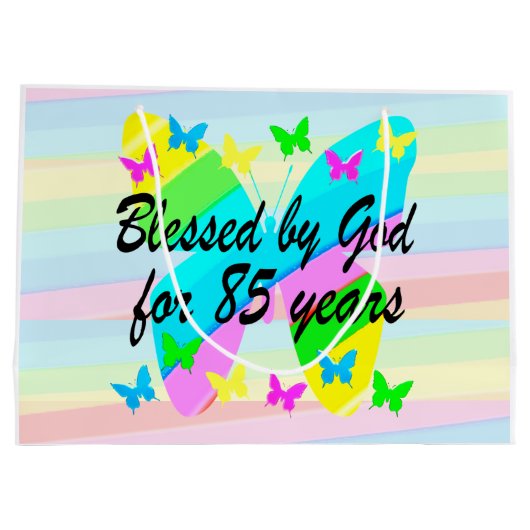 VLINDER GEZEGEND DOOR GOD 85E VERJAARDAG GESCHENKZ GROOT CADEAUZAKJE (Achterkant)