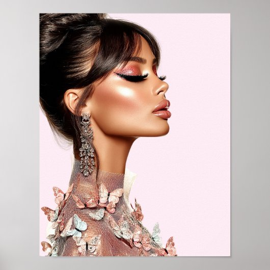 Vlinder Glam Editoriaal Poster Papier (Halfglans) (Voorkant)