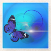 Vlinder Glazen Onderzetter (Voorkant)