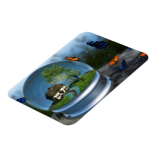 Vlinder Globe Flexibele Magneet (Linkerzijde)