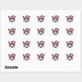 Vlinder Gnome Fantasie Ronde Sticker (Vel)