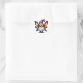 Vlinder Gnome Fantasie Ronde Sticker (Tas)