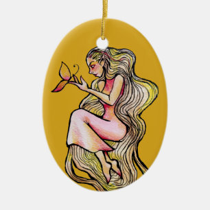 Vlinder Godin Keramisch Ornament