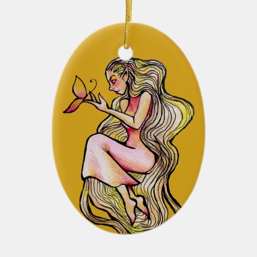 Vlinder Godin Keramisch Ornament (Voorkant)