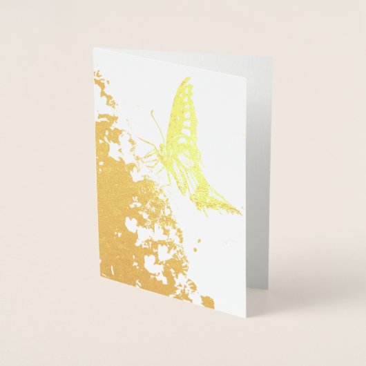 vlinder gouden folie kaart (Voorkant)