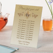 Vlinder & Gouden Glitter Tafel Nummer Bordje Reclamebord Met Voetstuk (Insitu)