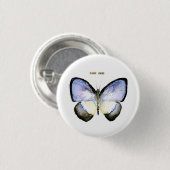 Vlinder: Groen blauw Ronde Button 3,2 Cm (Voorkant /achterkant)
