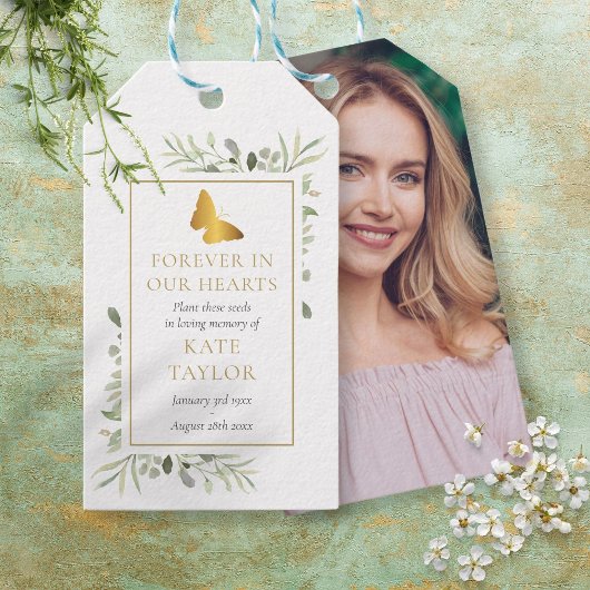 Vlinder Groene Rouw Zaadpakket Foto Cadeaulabel