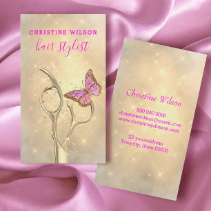 Vlinder haarstyliste schaar logo visitekaartje