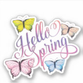 Vlinder Hallo Lente Sticker (Voorkant)