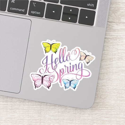 Vlinder Hallo Lente Sticker (Detail)
