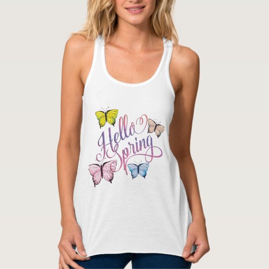 Vlinder Hallo Lente Tanktop (Voorkant)