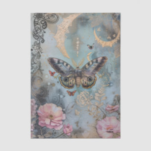 Vlinder Halve Maan Bloemen Decoupage Tissuepapier