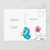 Vlinder handgetekend We've Moved Briefkaart (Achterkant)