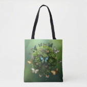 Vlinder Harmonie Natuur Sfeer Eco Boodschappentas Tote Bag (Voorkant)