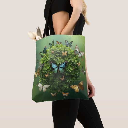 Vlinder Harmonie Natuur Sfeer Eco Boodschappentas Tote Bag (Dichtbij)