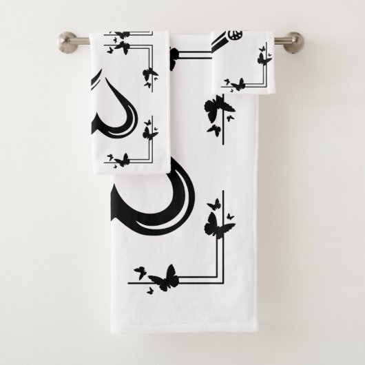 "Vlinder & Hart" Badhanddoekenset Bad Handdoek (Insitu)