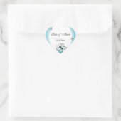 Vlinder hart bruiloft gunst Sticker:: Blauw Hart Sticker (Tas)