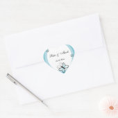 Vlinder hart bruiloft gunst Sticker:: Blauw Sticker (Envelop)