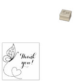Vlinder hart dank u 1x1 rubberstempel (Gestempeld)