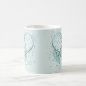 vlinder, hart en verf, Blauwgroen Koffiemok (Center)