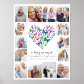 Vlinder Hart Foto Collage Begrafenis Welkomstbord Poster (Voorkant)