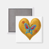 VLINDER HART Locker Magneten, Koelkast Magneet (Voorkant / Achterkant)