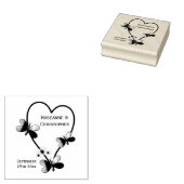 vlinder hart ontwerp bruiloft rubberstempel (Gestempeld)