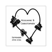 vlinder hart ontwerp bruiloft rubberstempel (Afrduk)