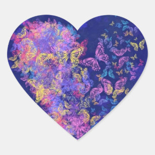 Vlinder Hart Sticker - Liefde