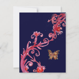 VLINDER, helder rood blauw Kaart