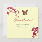 VLINDER, helder rood wit Kaart (Achterkant)