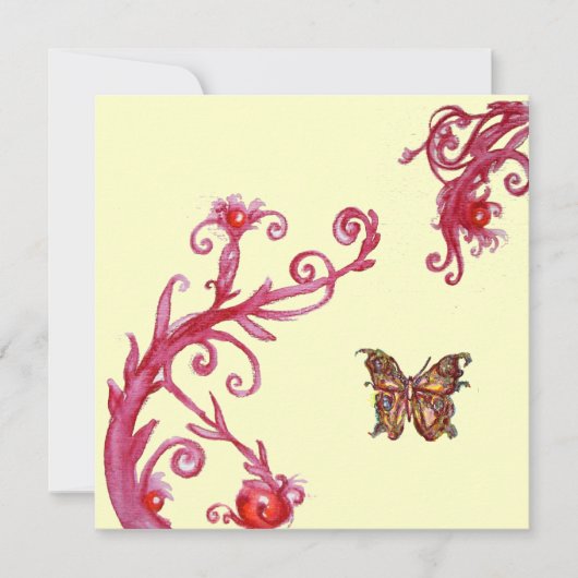 VLINDER, helder rood wit Kaart (Voorkant)
