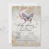 Vlinder Hemelse Maan Sterren Baby shower Kaart (Voorkant)