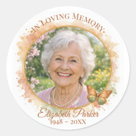 Vlinder-herdenkingsfeestje Favor Ronde Sticker